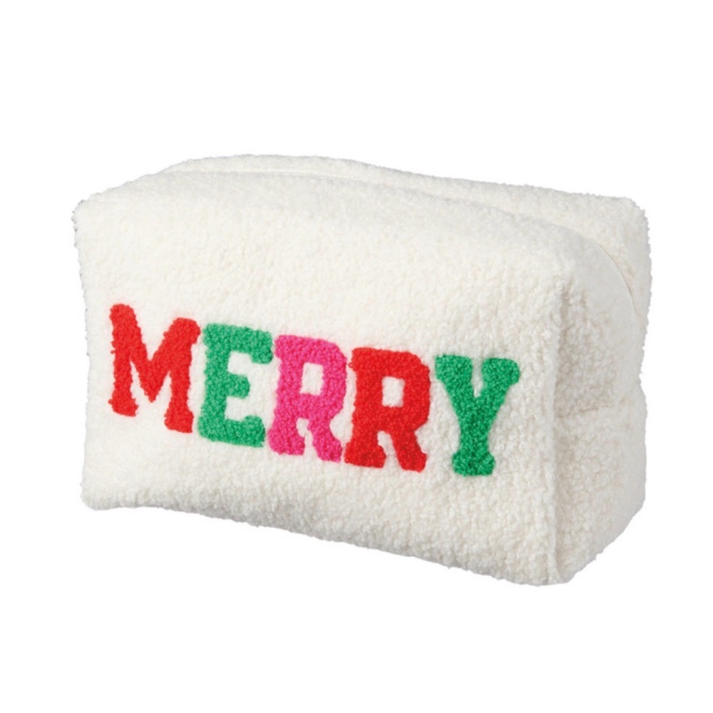 Festive 'MERRY' White Pouch
